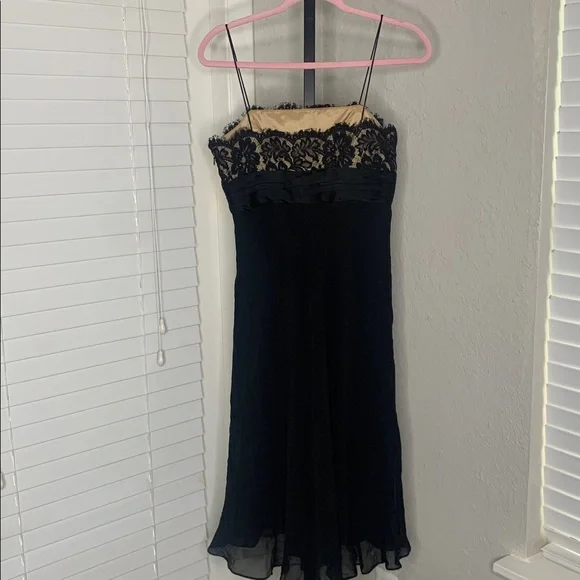 Y2K vintage Anne Klein floral lace silk whimsical Dress size 6